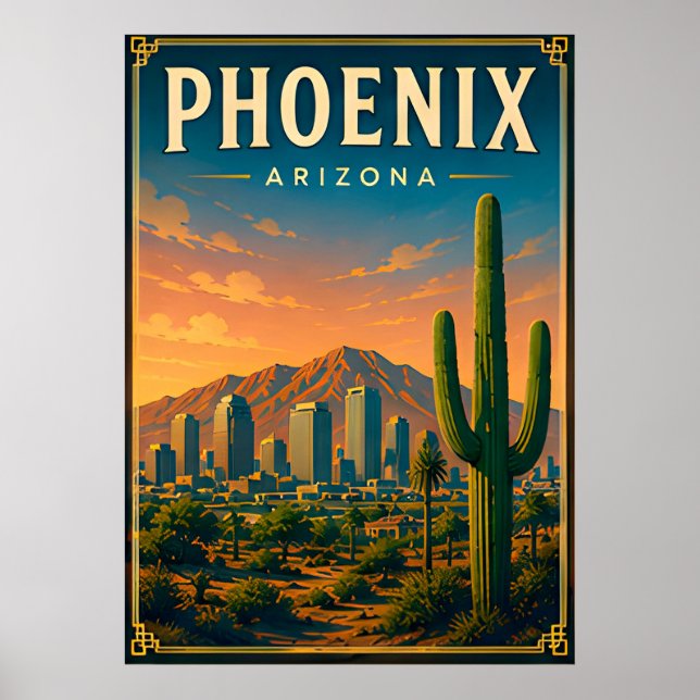 Phoenix Camelback Mountain Wüste  Poster (Vorne)