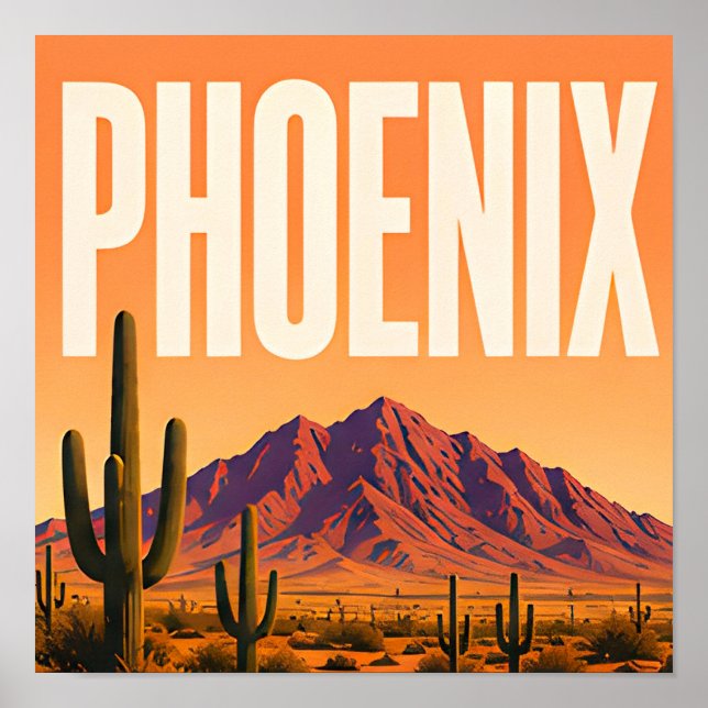 Phoenix Camelback Mountain Wüste  Poster (Vorne)