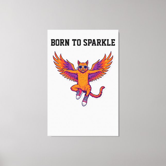 Phoenix Cat Canvas Wall Art – Magical Fire Kitty Leinwanddruck (Vorderseite)