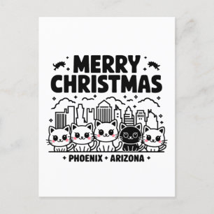 Phoenix City Arizona Frohe Weihnachtskatzen USA Postkarte