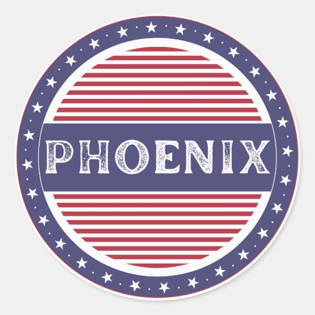 Phoenix City Pride Emblem – American Identity Runder Aufkleber (Vorderseite)