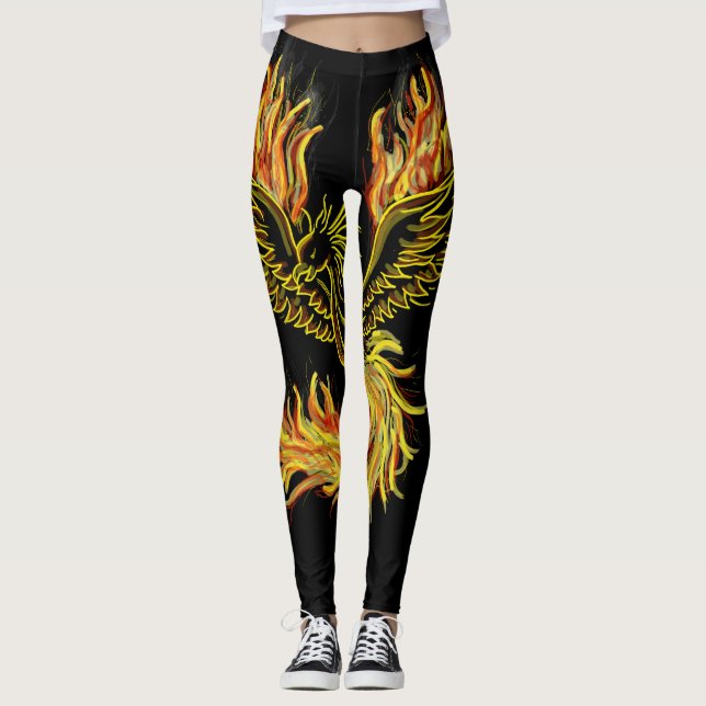 Phoenix, das von den Feuerfront-Leggings steigt Leggings (Vorderseite)
