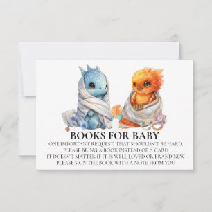 Phoenix Dragon Twins Baby Shower Book for Baby Einladung