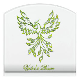 Phoenix Erhöhungen auf Weiß Türschild