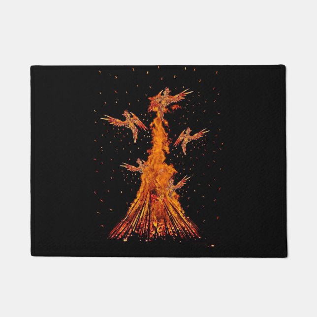 Phoenix-Feuer-Vogel-Tür-Matte Fußmatte (Vorderseite)