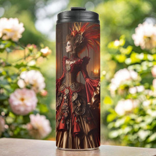 Phoenix-Feuerkönigin Steampunk viktorianisch indus Thermosbecher