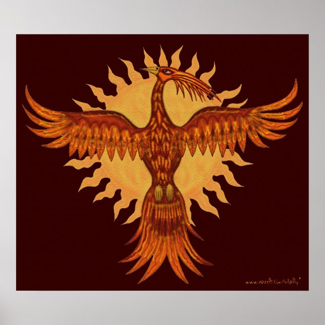 Phoenix fire bird cool Art Poster Design (Vorne)