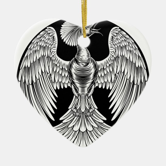 Phoenix Fire Bird Design Keramik Ornament (Vorne)