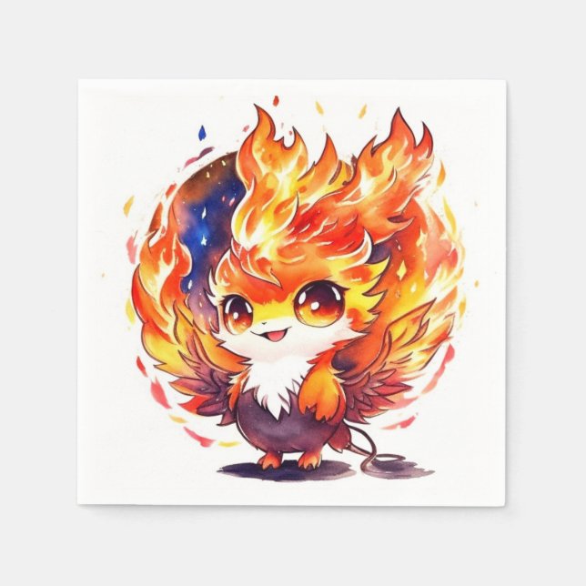 Phoenix Fire Bird Kindergeburtstag Serviette (Vorderseite)
