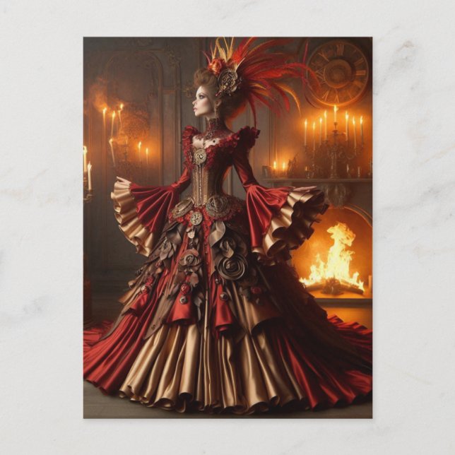 Phoenix Fire Queen Steampunk Viktorianisch Industr Postkarte (Vorderseite)