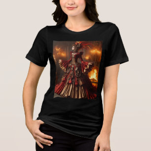 Phoenix Fire Queen Steampunk Viktorianisch Industr Tri-Blend Shirt