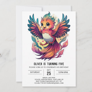 Phoenix Firebird-Niedliche Geburtstag Einladung