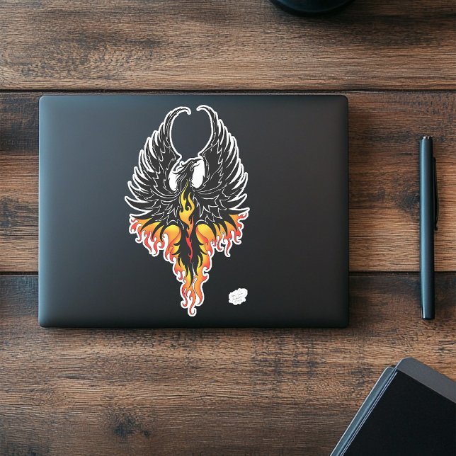 Phoenix Firebird Tribal Flames Aufkleber (Von Creator hochgeladen)