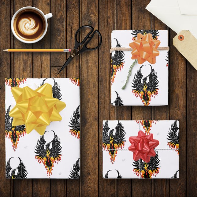 Phoenix Firebird Tribal Flames Geschenkpapier Set (Von Creator hochgeladen)