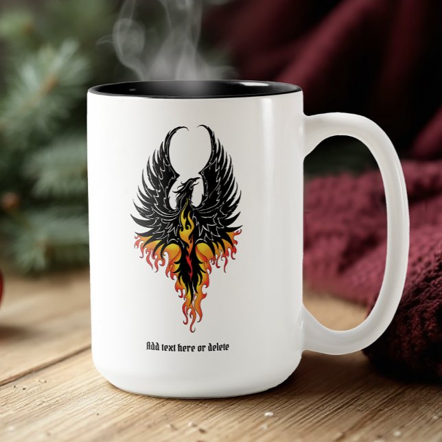 Phoenix Firebird Tribal Flames Zweifarbige Tasse (Von Creator hochgeladen)