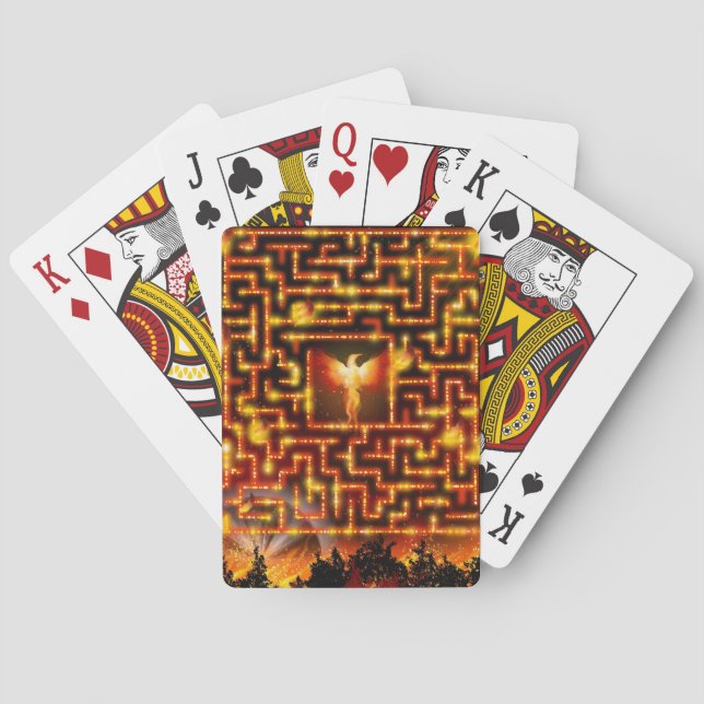 Phoenix Firey Maze Spielkarten (Rückseite)