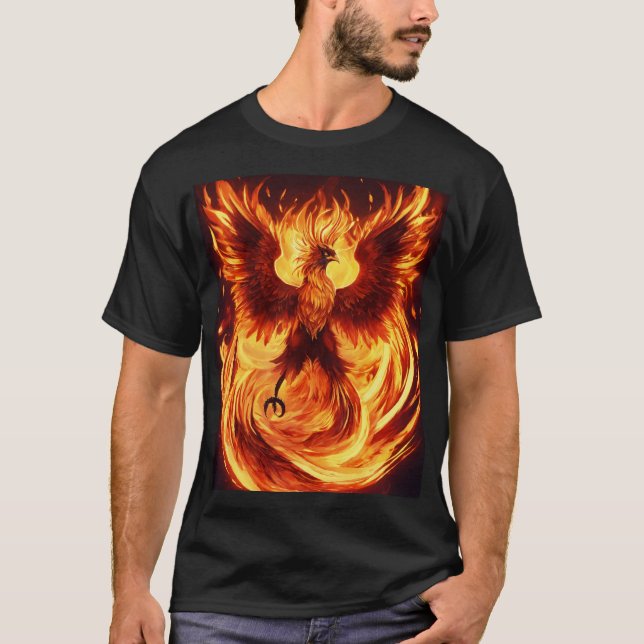 "Phoenix Flame Logo T - Shirt - Symbol für Rebirth (Vorderseite)