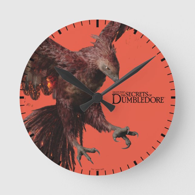 Phoenix Flying Graphic Runde Wanduhr (Vorderseite)