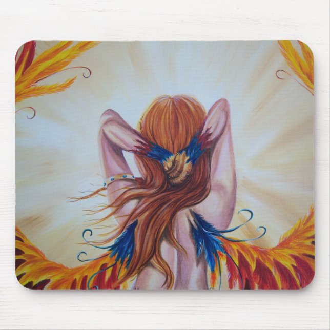 Phoenix-Göttin-Fantasie-Mausunterlage Mousepad (Vorne)