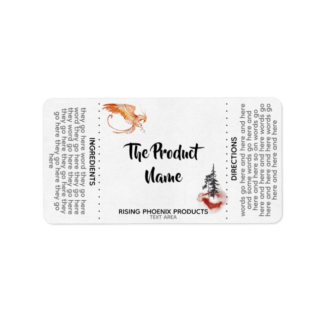 *~* Phoenix Haare Creme Gesicht Badeseife Adressaufkleber (Vorne)