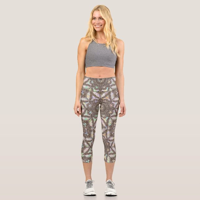 Phoenix Henna Mandala Art Yoga Capri Leggings (Vorderseite)