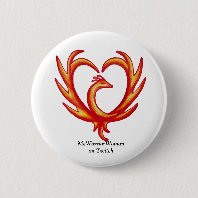 Phoenix Herz, MeWarriorFrau auf Twitch Button (Vorderseite)