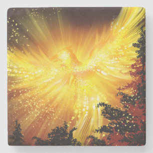 Phoenix in Bäumen Steinuntersetzer