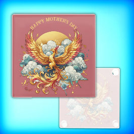 Phoenix in den Wolken glücklich Muttertag | Glasuntersetzer