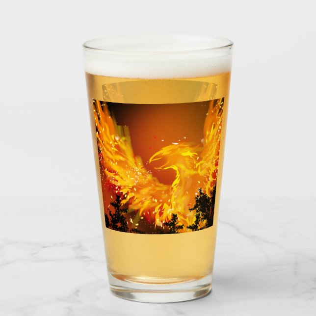 Phoenix in Flight Glass Tumbler (Vorne (Gefüllt))
