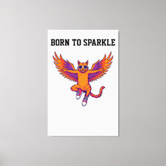 Phoenix-Katze-Leinwandkunst – Magische Feuerkatze Leinwanddruck