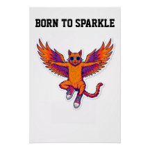 Phoenix-Katze Poster – Magisches Feuer-Kitty-Wandb