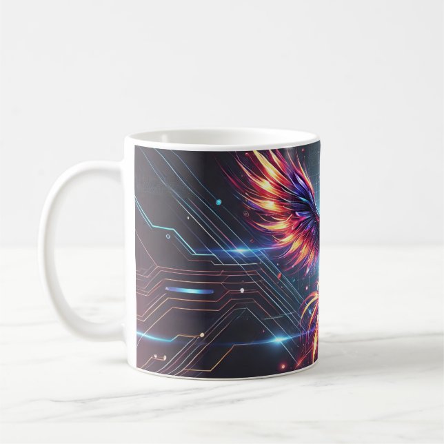 Phoenix Keramik Tasse - Vibranntfuturistisch (Links)