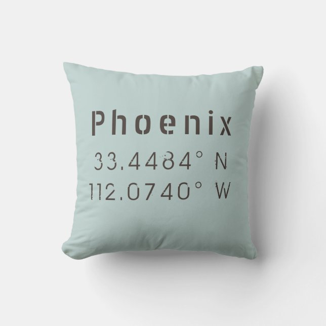 Phoenix Longitude Latitude Throw Kissen (Vorderseite)