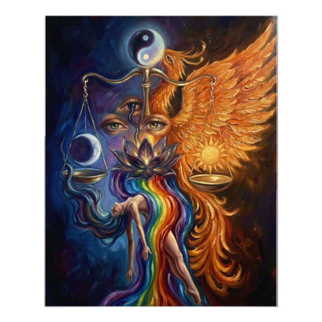 Phoenix & Lotus Spiritual Photo Enlargement Wall A Fotodruck (Vorne)