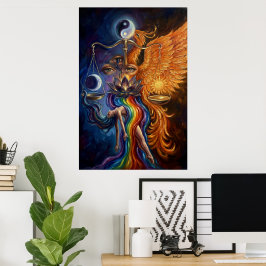 Phoenix & Lotus Spirituelles Kunstposter Poster