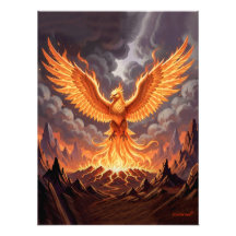 Phoenix Majestique Triptychon-Wandkunst