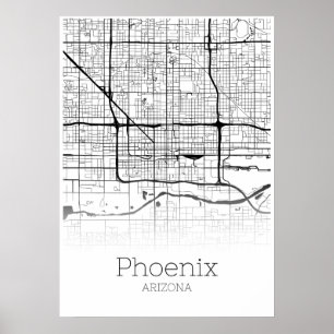 Phoenix Map - Arizona AZ - City Map Poster