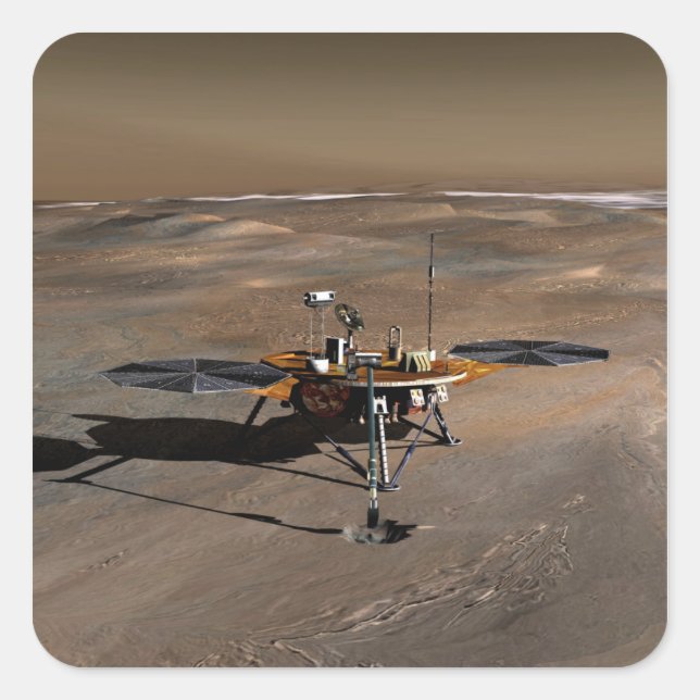 Phoenix Mars Lander 2 Quadratischer Aufkleber (Vorderseite)