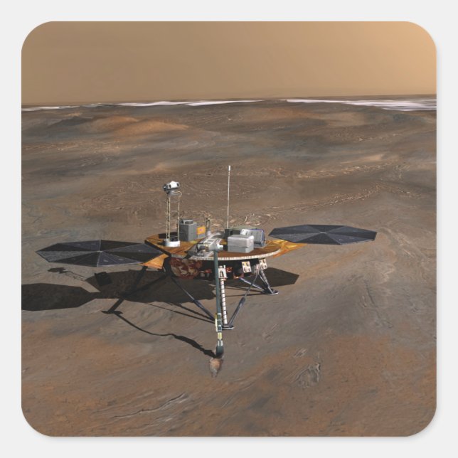 Phoenix Mars Lander 3 Quadratischer Aufkleber (Vorderseite)