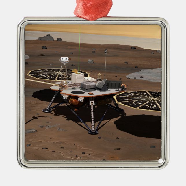 Phoenix Mars Lander 5 Silbernes Ornament (Vorne)