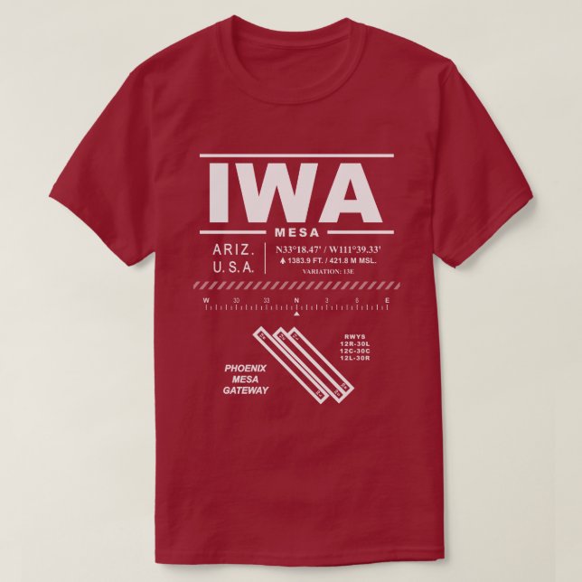 Phoenix-Mesa Gateway Airport IWA T - Shirt (Design vorne)