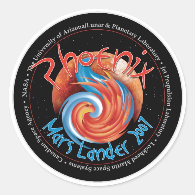 Phoenix Mission Patch Runder Aufkleber (Vorderseite)