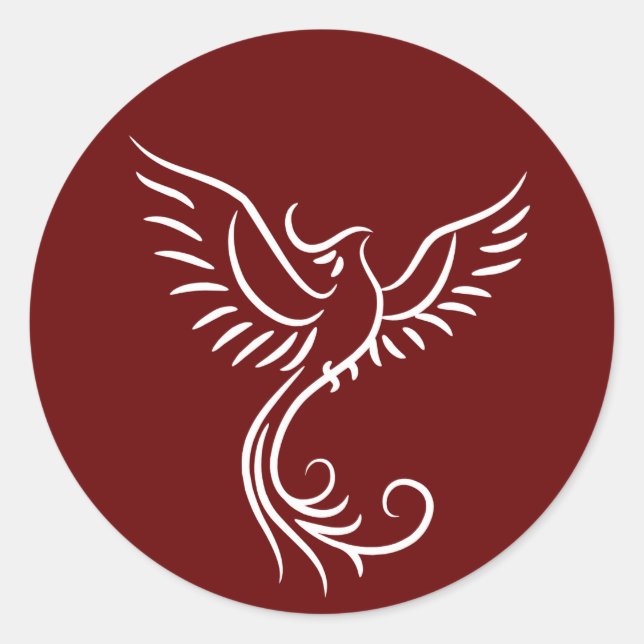 Phoenix Mystical Bird Rise Runder Aufkleber (Vorderseite)