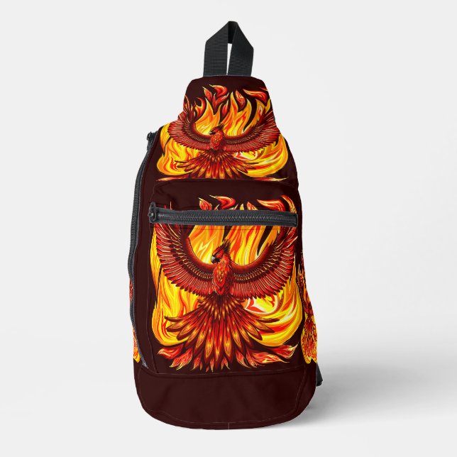 Phoenix mythologische unsterbliche Kreatur Crossbody Bag (Vorderseite)