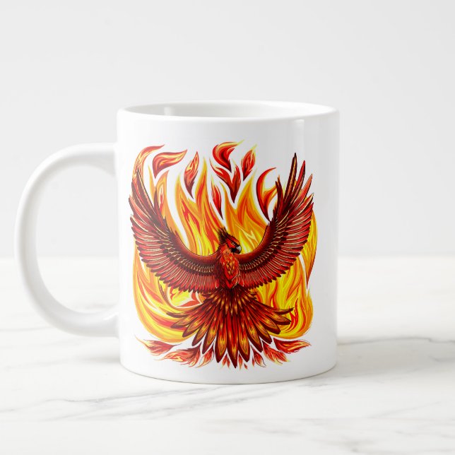 Phoenix mythologische unsterbliche Kreatur Jumbo-Tasse (Links)