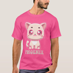 Phoenix Niedlich Kitty Cat Design für Mädchen Name T-Shirt