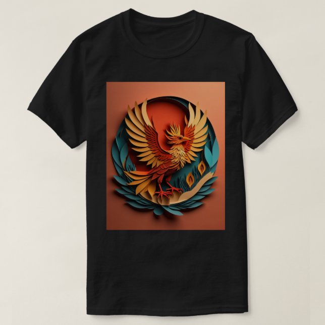 Phoenix Paper Art Design T - Shirt (Design vorne)