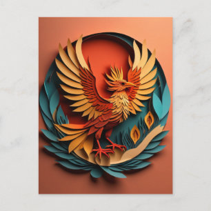 Phoenix-Papierkunst-Design-T-Shirt Postkarte