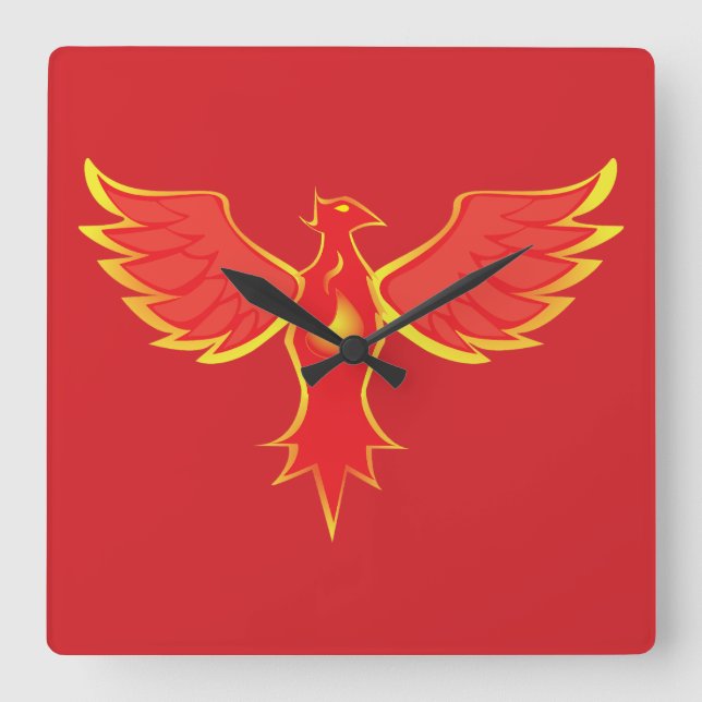 Phoenix Quadratische Wanduhr (Vorderseite)
