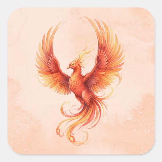 Phoenix Quadratischer Aufkleber (Vorderseite)